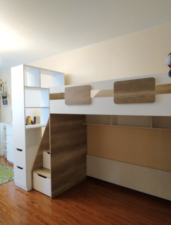 Кровать-чердак коллекции Мозаика 190х90  от Династия Kids