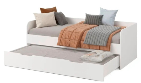 Кровать Дабл с выкатным спальным местом 190х90 (дуб сонома + белый) от Династия Kids