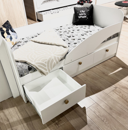 Кровать 160х80 Умка-5 NEW (ручки - дуб) от Династия Kids