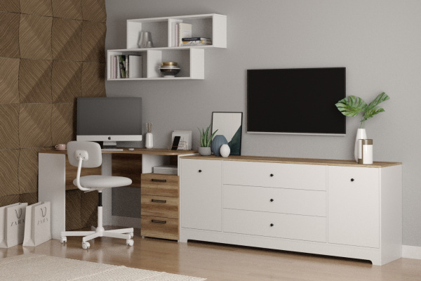 Набор мебели для школьника (стол угловой + полка + тумба)