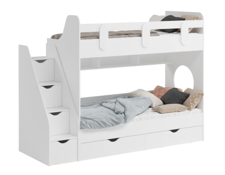 Кровать двухъярусная Фортуна 200х90 (цвет белый) от Династия Kids