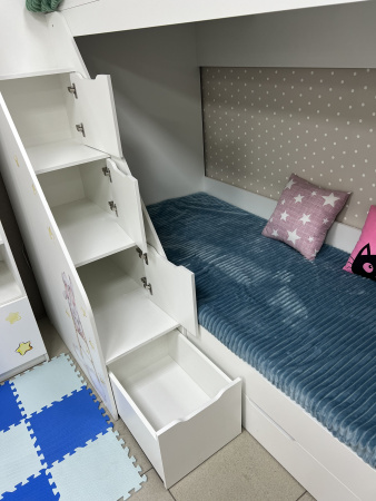 Двухъярусная кровать Умка-7 (цвет белый) 190х80  от Династия Kids