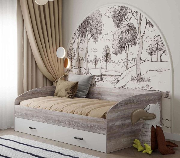 Кровать 120х200 коллекции Гранд New (прямая спинка)