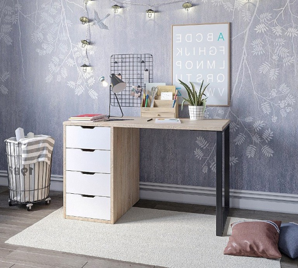 Стол Соло 1200 мм (дуб сонома + белый)