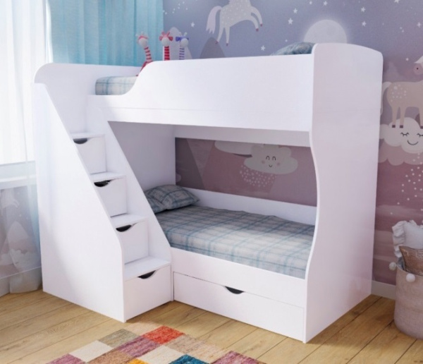 Двухъярусная кровать Умка-3 (цвет белый) 190х80
