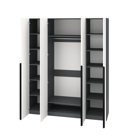 Шкаф 4-х дверный Брайт Графит-2 от Династия Kids