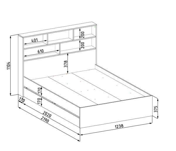 Кровать Модерн 120х200 (правая/левая) от Династия Kids