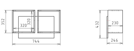 Полка настенная Квадрат-2 (цвет белый) 744 мм