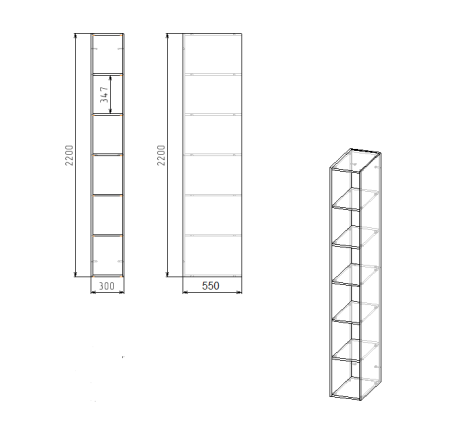 Комплект для 2 детей Брайт Золотистый (2 стола + стеллаж + 2 полки дуб золотистый) от Династия Kids