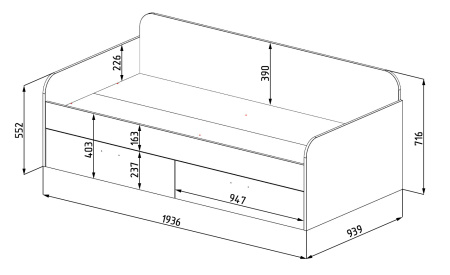Кровать Модница-4 + кровать Модница-6 от Династия Kids