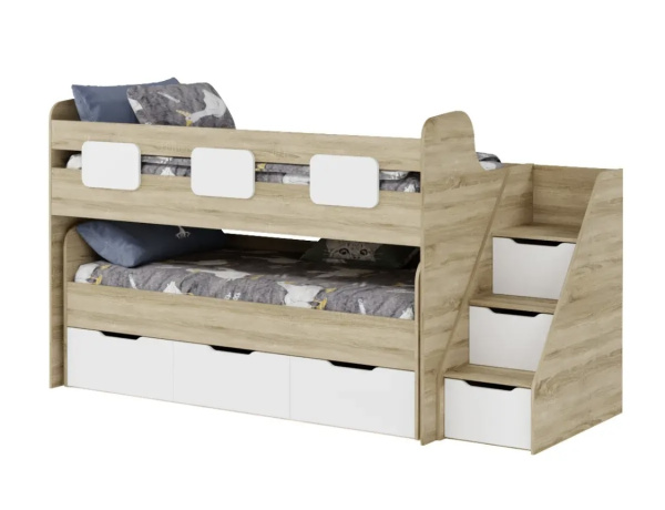 Кровать 2-х ярусная Городок (цвета разные) от Династия Kids