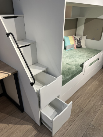 Кровать двухъярусная Твинс 190х90 (серебро + белый) от Династия Kids