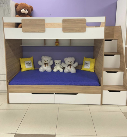 Кровать-чердак Мозаика + кровать Мозаика 190х90 от Династия Kids