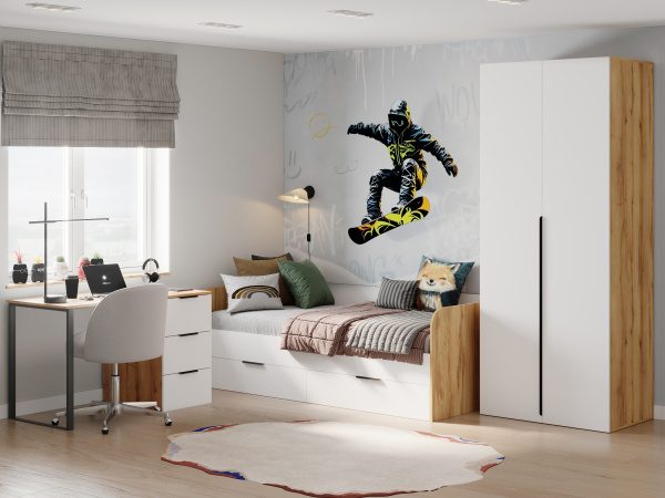 Полка настенная 1200 мм м коллекции Брайт Золотистый от Династия Kids