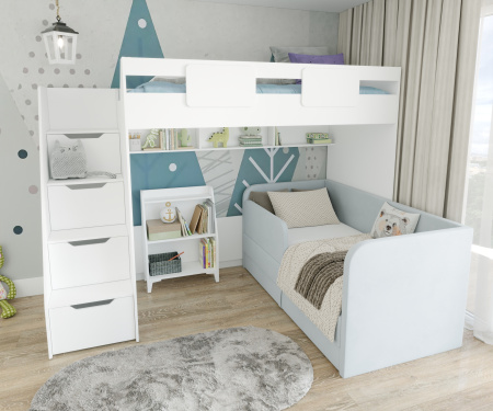 Кровать-чердак 200х90 коллекции Мозаика-2  от Династия Kids