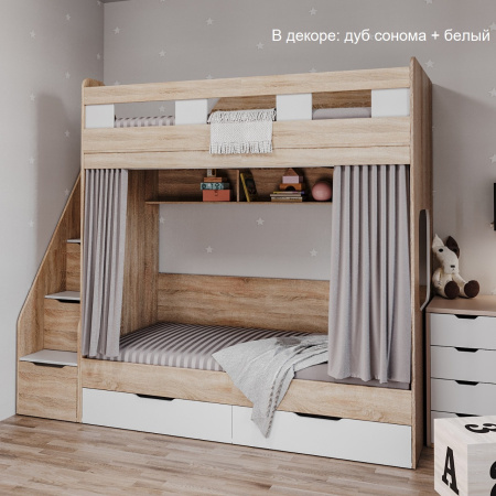 Кровать двухъярусная Твинс 190х90 (серебро + белый) от Династия Kids