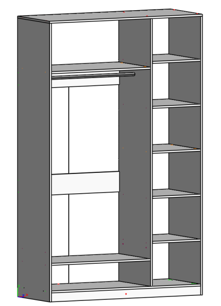 Шкаф 3-х дверный коллекции Брайт Велюр от Династия Kids