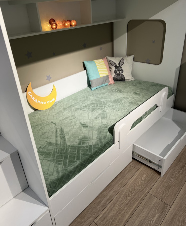 Кровать двухъярусная Твинс 190х90 (серебро + белый) от Династия Kids