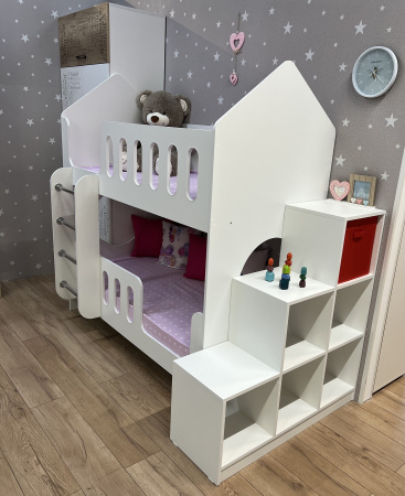 Двухъярусная кровать Домик 160х80  от Династия Kids