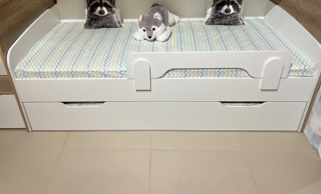 Кровать Дабл с выкатным спальным местом 190х90 (дуб сонома + белый) от Династия Kids