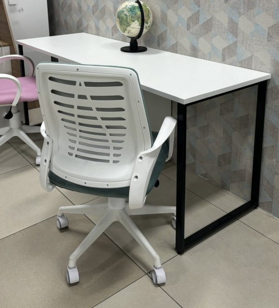 Стол Дуэт 2000 мм (белый + опоры черные) от Династия Kids